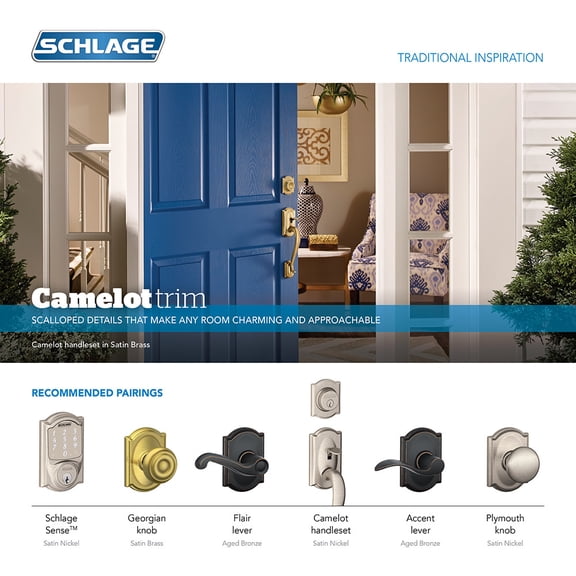 Schlage F59-Geo-Cam Georgian Single Cylinder Interior Pack - Brass