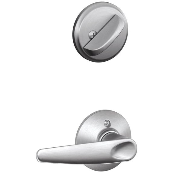 Schlage F59 JAZ 626 Jazz Interior Lever with Deadbolt, Brushed Chrome (Interior Half Only)
