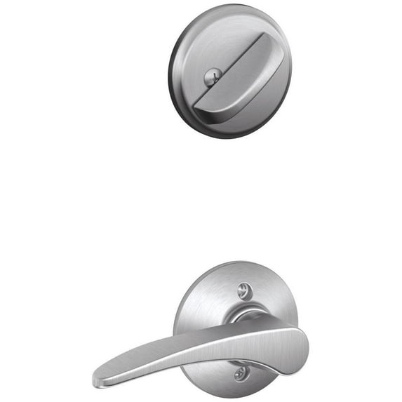 Schlage F59 MNH 626 RH Manhattan Interior Right-Handed Lever with Deadbolt, Brushed Chrome (Interior Half Only)
