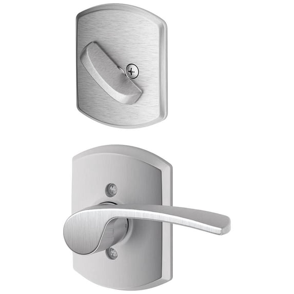 Schlage F Series Merano Single Cylinder Interior Pack with Greenwich Rosette