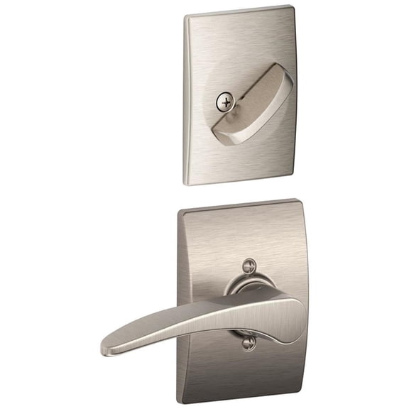 Schlage Interior Handleset Manhattan Lever and Interior Single Cylinder Deadbolt Thumbturn with Century Trim
