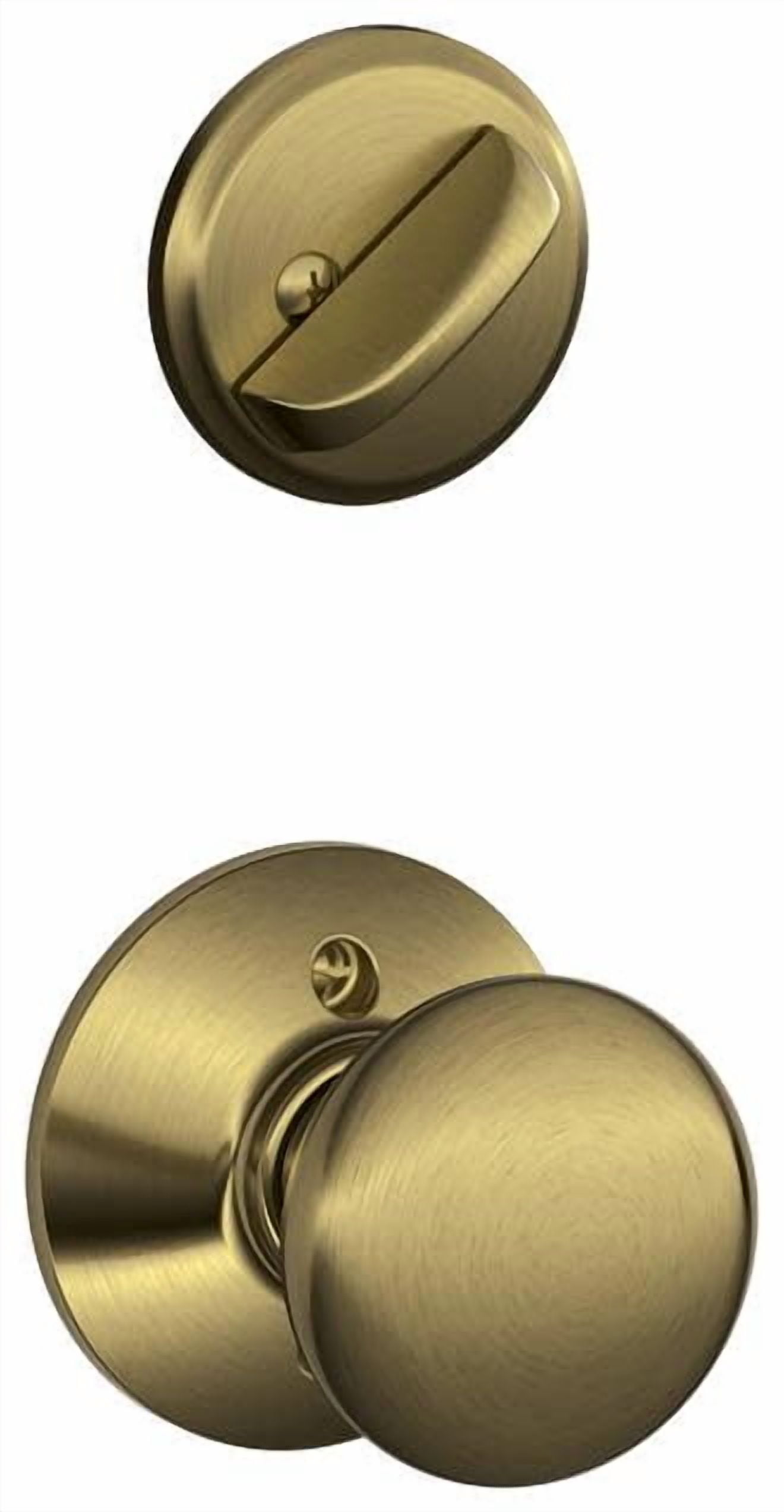 Schlage F59 PLY 609 12-326 10-269 Plymouth Handleset Interior Knob, Antique Brass (Interior Half Only)