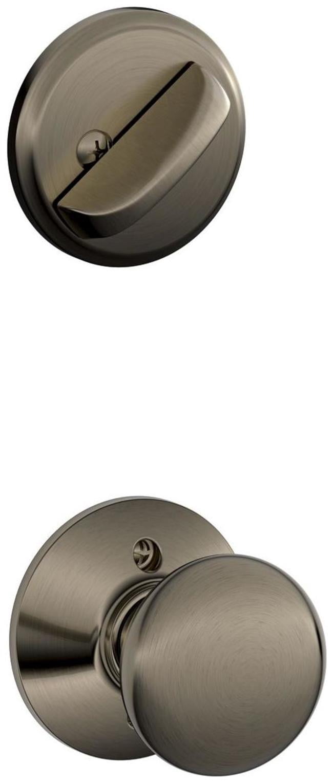 Schlage F59 PLY 620 Plymouth Interior Knob with Deadbolt, Antique Pewter (Interior Half Only)
