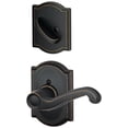 thumbnail image 1 of Schlage F59FLA716CAMLH Aged Bronze Flair Left Handed Interior Pack Lever Set with Single Cylinder Deadbolt and Decorativ, 1 of 4