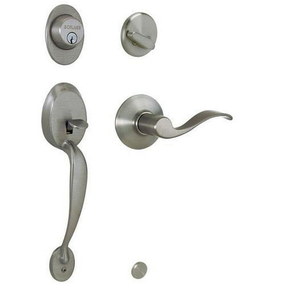 Schlage F60 PLY 620 ACC RH Plymouth Antique Pewter Right-Hand Handleset with Acc