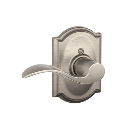 Schlage F60CAM619ACCLH F60 Camelot Active Door Handleset with Accent Left Hand Interior, Satin Nickel