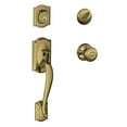 thumbnail image 1 of Schlage F60VCAM609GEO Antique Brass Camelot Single Cylinder Handleset And Georgian Knob, 1 of 2