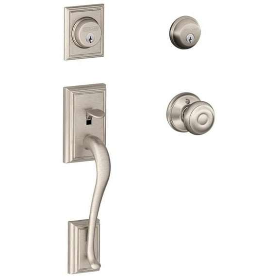 Schlage F62ADD619GEO Addison Double Cylinder Handleset - Nickel