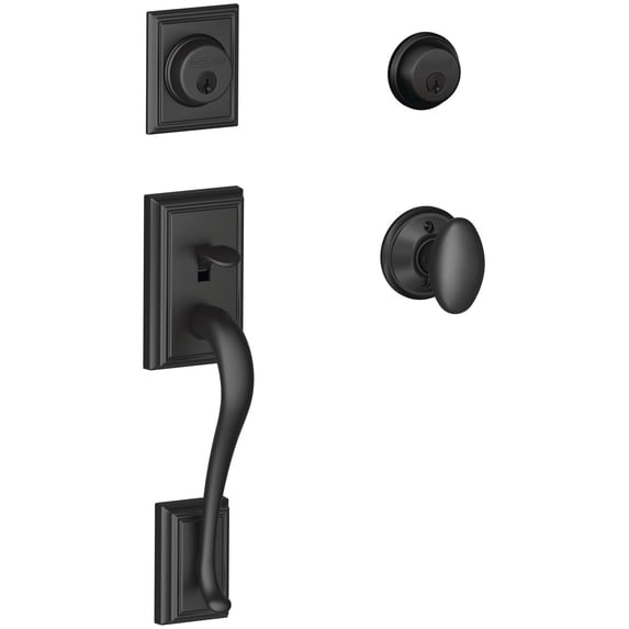 Schlage F62ADD622SIE Double Cylinder Addison Handleset - Black