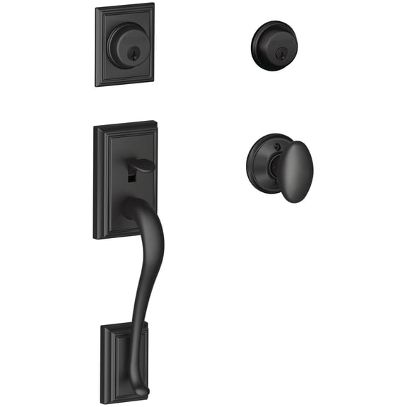 Schlage F62ADD622SIE Double Cylinder Addison Handleset - Black