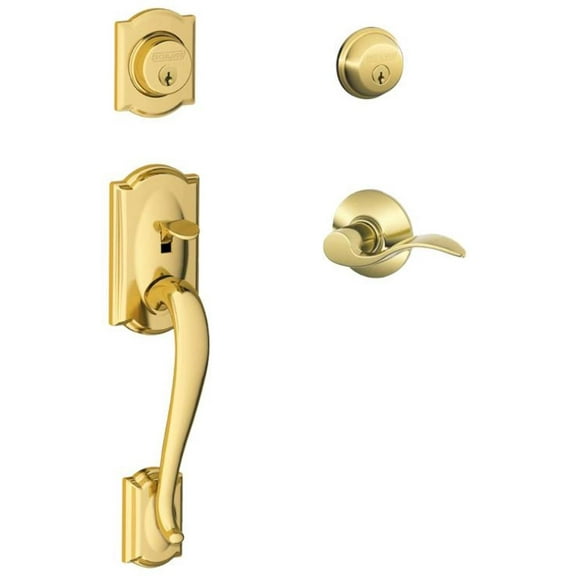 LH Camelot Accent Lever DBL CYL HNDL Tri