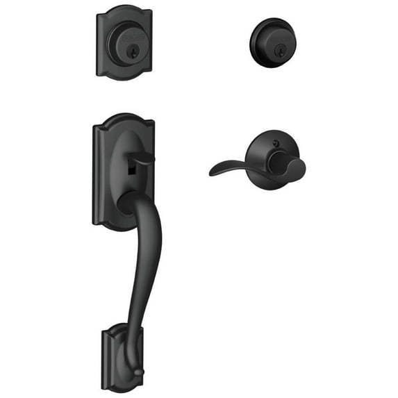 Schlage F62-Cam-Acc-Rh Camelot Right Hand Double Cylinder Handleset - Black