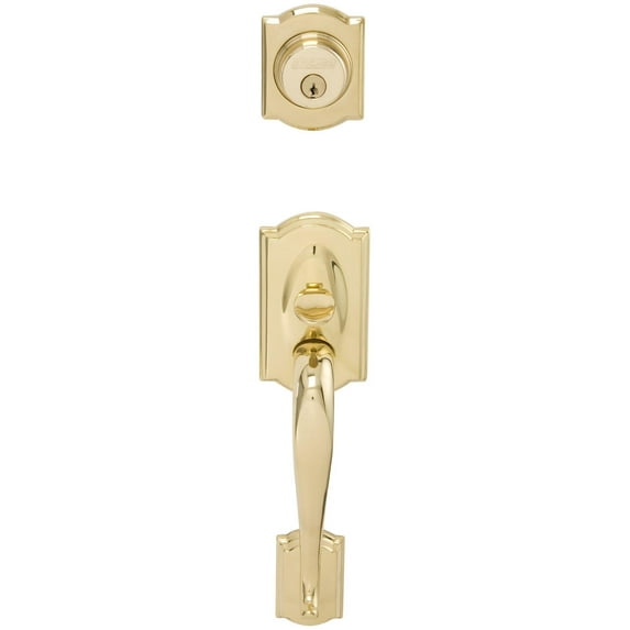 Schlage F62-Cam-Ply Double Cylinder Handleset - Brass
