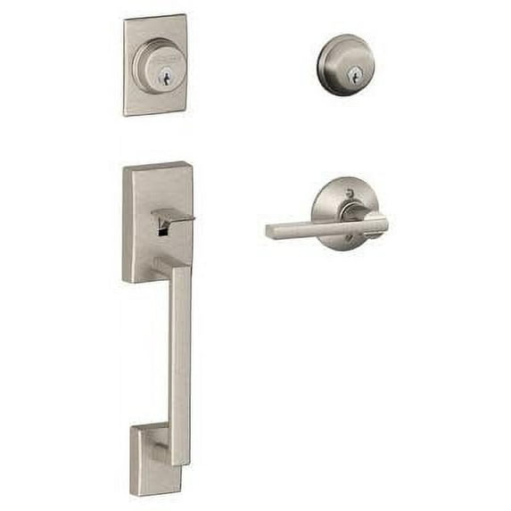 Schlage F62-Cen-Lat Century Double Cylinder Handleset - Nickel