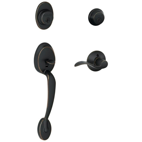 Schlage F62-Ply-Acc-Rh Plymouth Right Hand Double Cylinder Handleset - Bronze