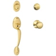 thumbnail image 1 of Schlage F62 Plymouth With Plymouth Double Cylinder Handleset and Trim C Keyway with 12326 Latch Round Corner Strikes Bright Brass Finish, 1 of 5
