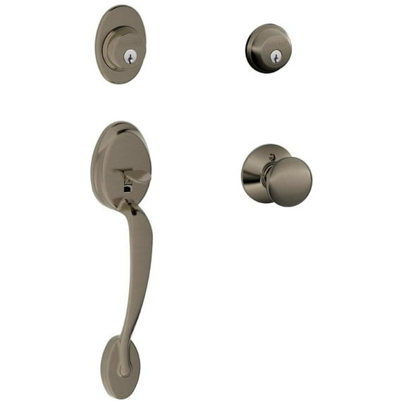 Schlage F62-Ply-Ply Plymouth Double Cylinder Handleset - Grey