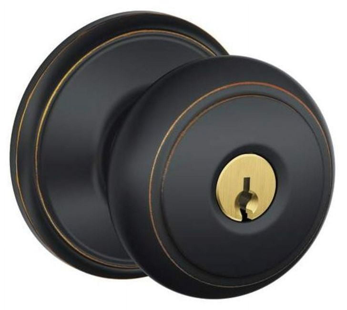 Schlage F80-AND Andover Storeroom Door Knob Set with Andover Rosette from The F-, Aged Bronze