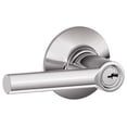 thumbnail image 1 of Schlage F80-Brw Broadway Single Cylinder Keyed Entry Storeroom Door Lever Set - Chrome, 1 of 5