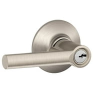 Schlage F59 Accent Interior Lever - Satin Brass, Left Hand, Camelot Trim, For Bedroom/Bathroom Doors