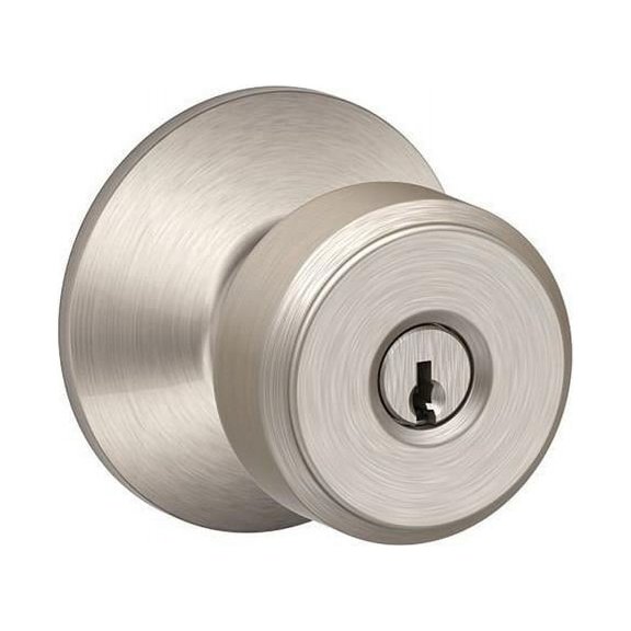 Schlage F80-Bwe Browery Single Cylinder Keyed Entry Storeroom Door Knob Set - Nickel