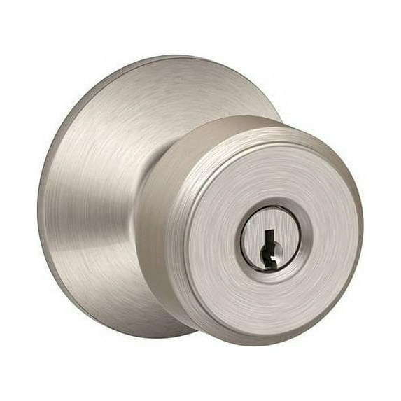 Schlage F80-Bwe Browery Single Cylinder Keyed Entry Storeroom Door Knob Set - Nickel