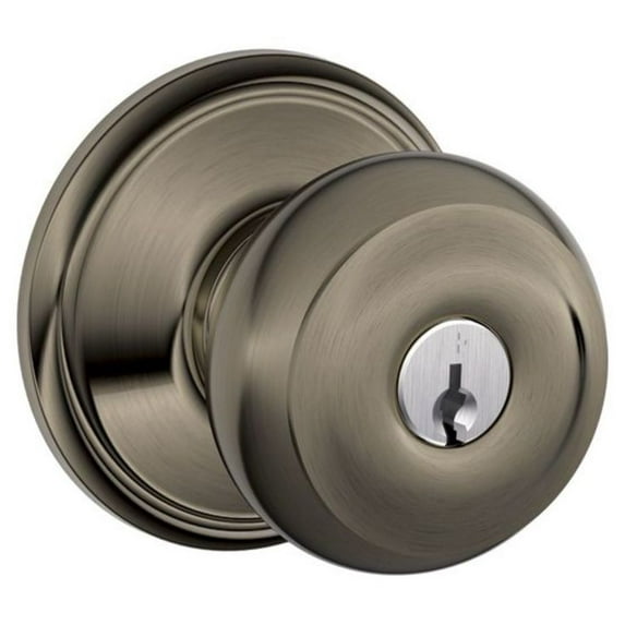 Schlage F80-Geo Georgian Storeroom Door Knob Set - Grey