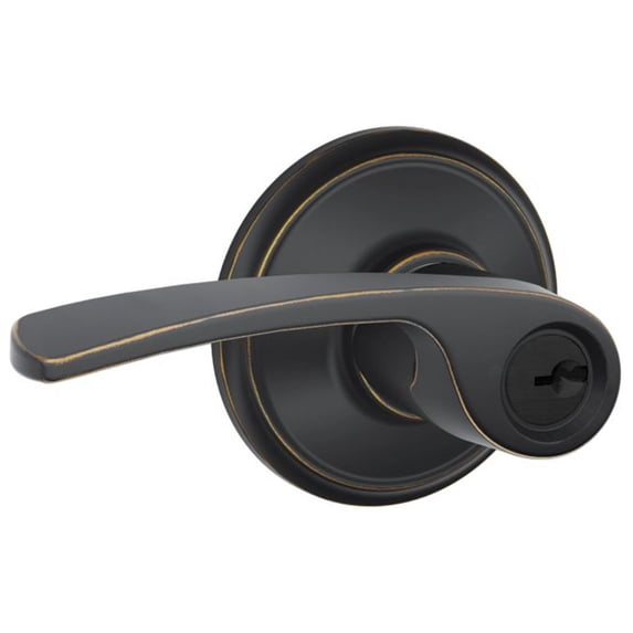 Schlage F80-Mer-Lh Merano Left Handed Single Cylinder Keyed Entry Storeroom Door Lever Set