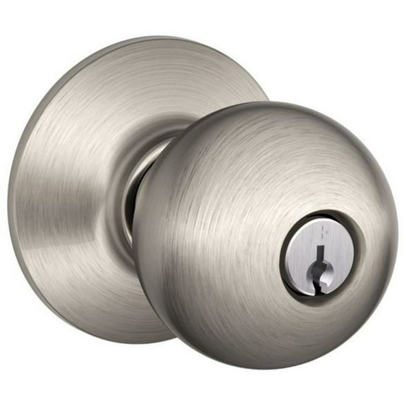 Schlage F80-Orb Orbit Storeroom Door Knob Set - Nickel