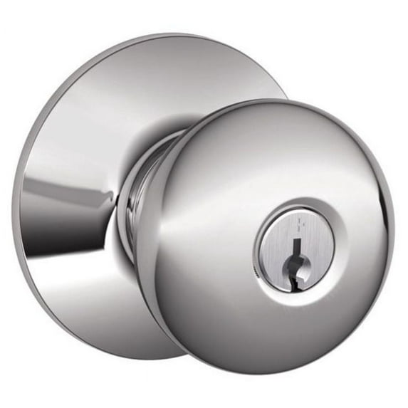 Schlage F80PLY625 F-Series Polished Chrome Keyed Entry Knobset