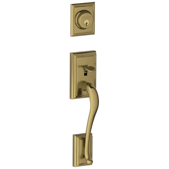 Schlage F92ADD609 Addison Exterior One-Sided Dummy Handleset - Brass