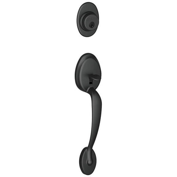 Schlage F92-PLY Plymouth Dummy Exterior Handleset from The F-Series, Matt Black