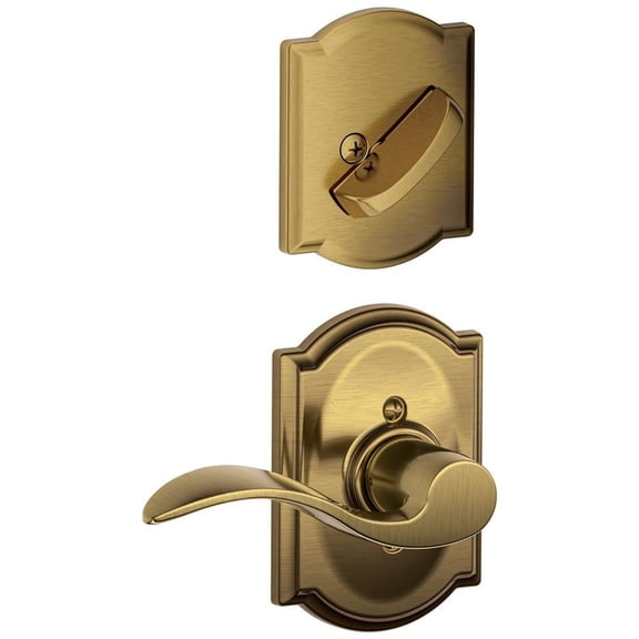 Schlage F94ACC609CAMRH Accent Right Handed One-Sided Dummy Interior Pack - Brass
