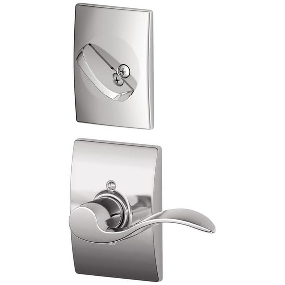 Schlage F94-Acc-Cen-Lh Accent Left Handed One-Sided Dummy Interior Pack - Chrome
