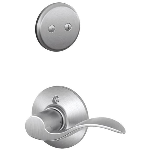 Schlage F94ACC626LH Accent Left Handed One-Sided Dummy Interior Pack - Chrome