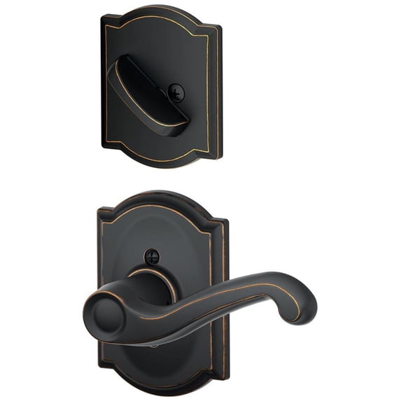 Schlage F Series Flair Dummy Interior Pack with Camelot Rosette