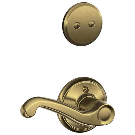 Schlage F94FLA609RH Flair Right Handed One-Sided Dummy Interior Pack - Brass
