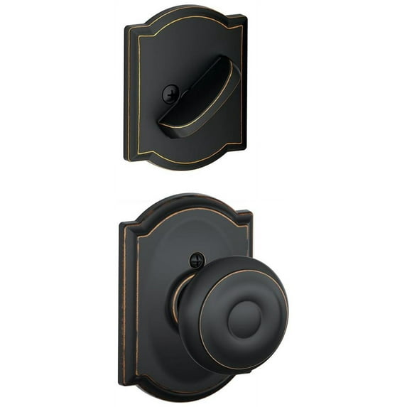 Schlage F94-Geo-Cam Georgian One-Sided Dummy Interior Pack - Bronze