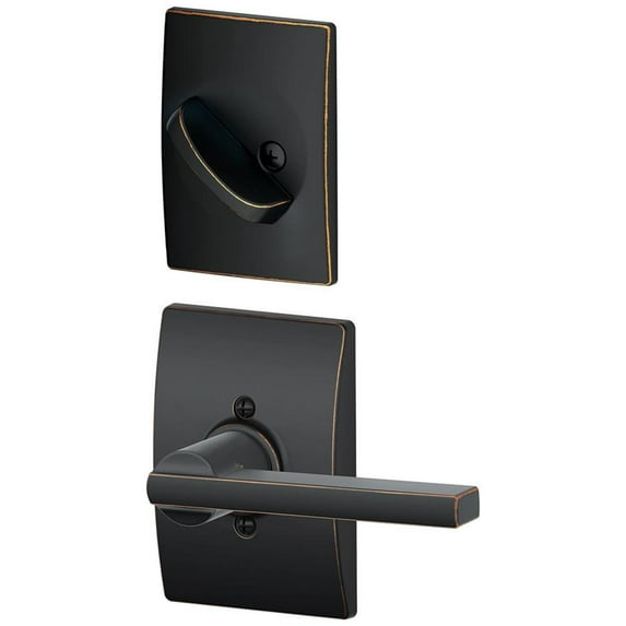 Schlage Lock Company F94LAT716CEN Latitude Lever Dummy Interior Pack with Deadbolt Cover Plate