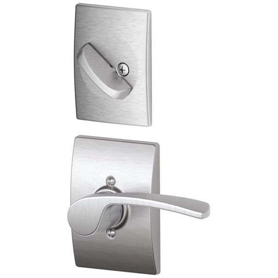 Schlage F94MER626CENLH Merano Left Handed One-Sided Dummy Interior Pack - Chrome