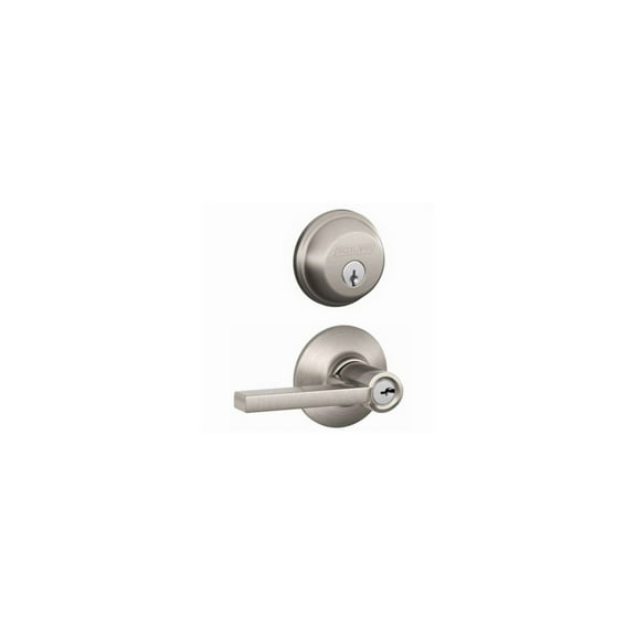 Schlage FB50NVLAT619 Satin Nickel Single Cylinder Deadbolt & Keyed Entry Latitude Lever