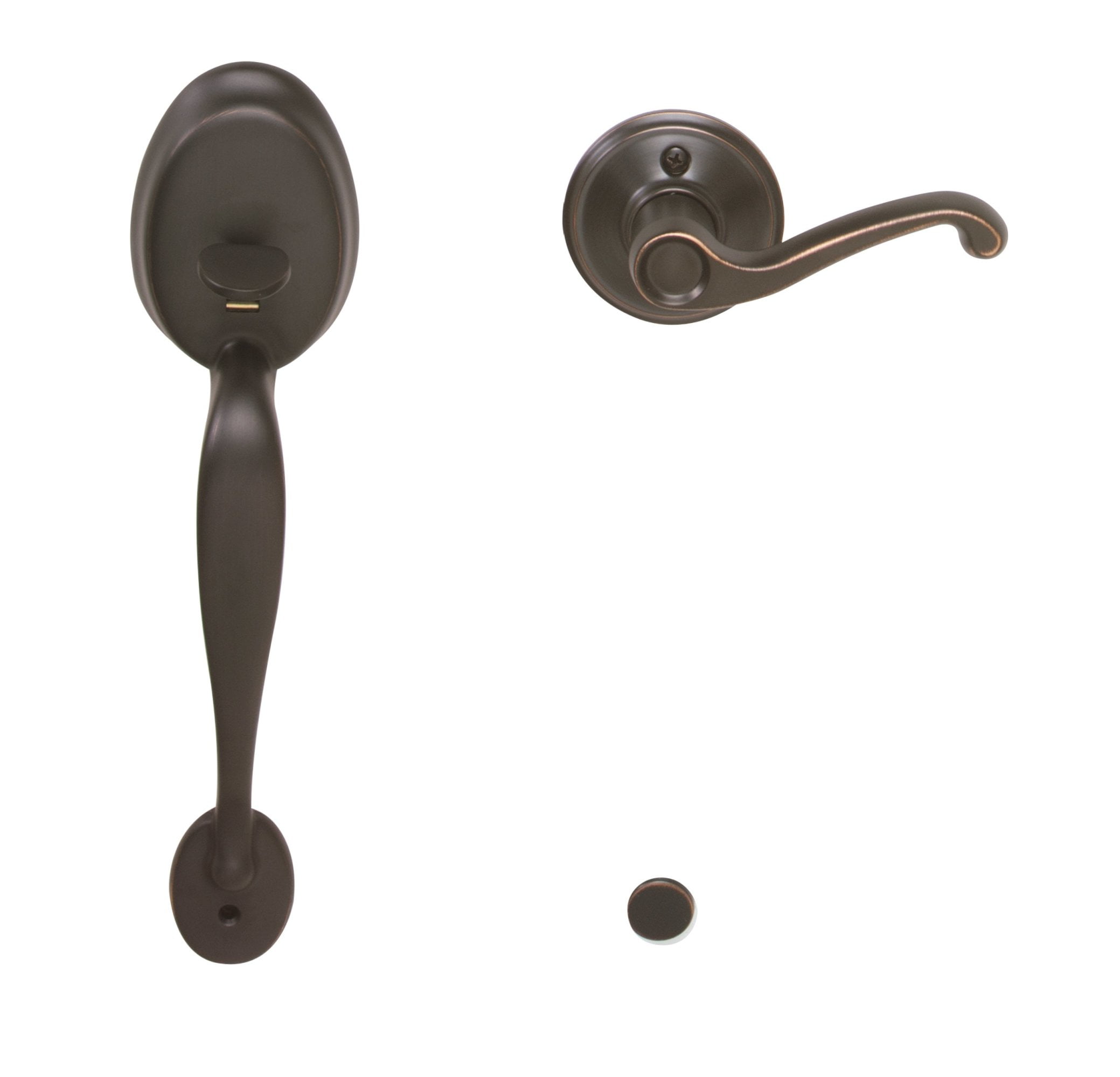 Schlage FE285PLY716FLALH Aged Bronze Plymouth Lower Handleset for