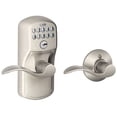 thumbnail image 1 of Schlage FE575 PLY 619 Acc Plymouth Keypad Entry with Auto-Lock and Accent Levers, Satin Nickel, 1 of 3