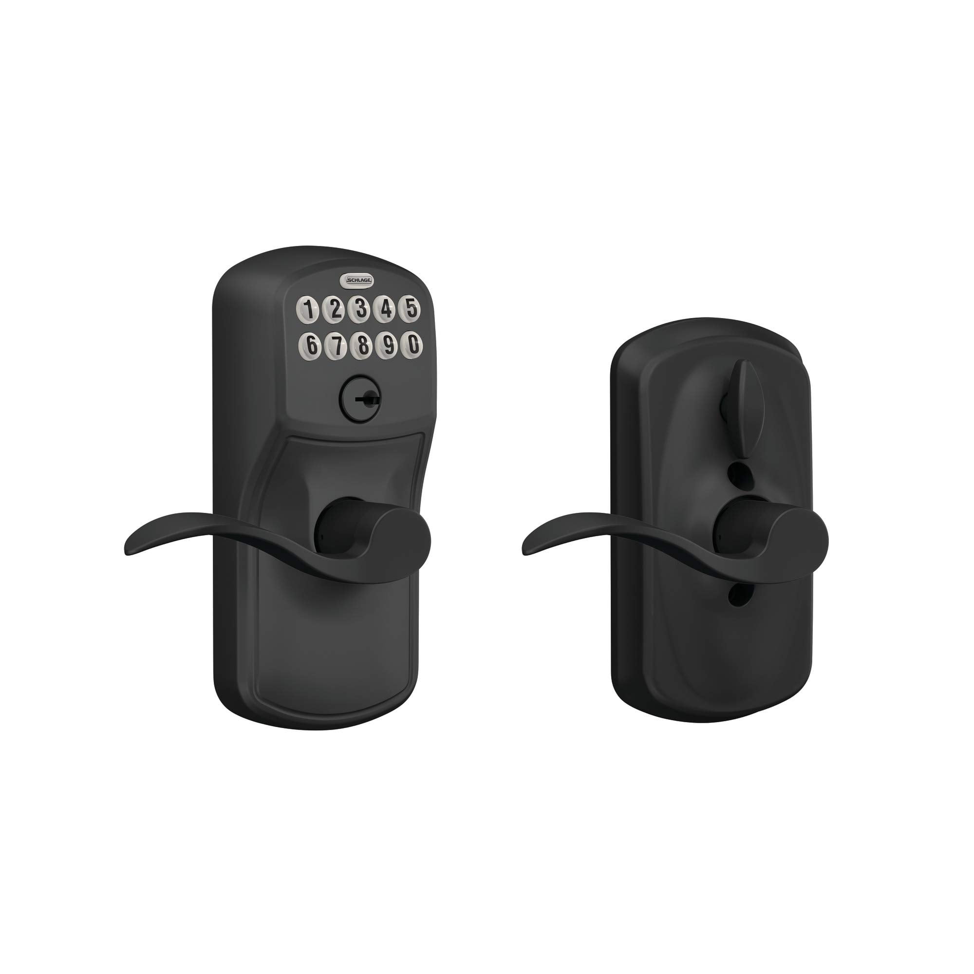 Matte Black Electronic Keypad Entry Lock with Wave Lever