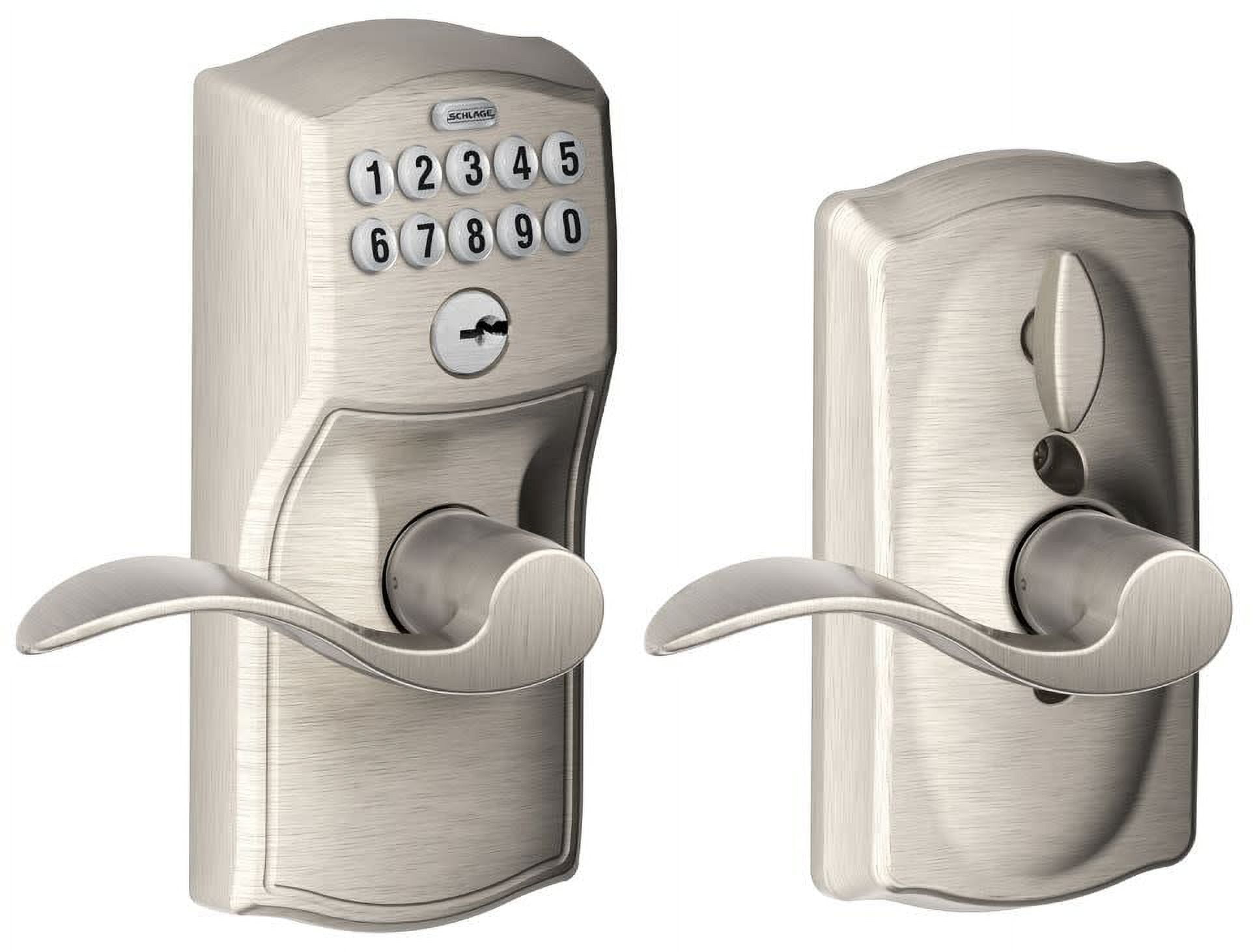 Satin Nickel Electronic Keypad Entry Lock with Lever