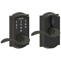 Schlage FE695 Camelot by Accent Keyless Touch Lever Lock with 16211 Latch 10063 Strike Aged Bronze Finish