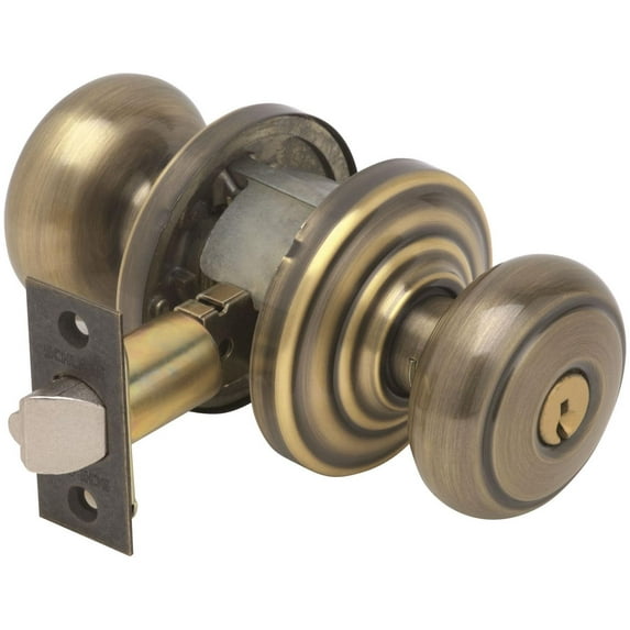 Schlage Fa51-And Andover Keyed Entry Single Cylinder Door Knob Set - Brass