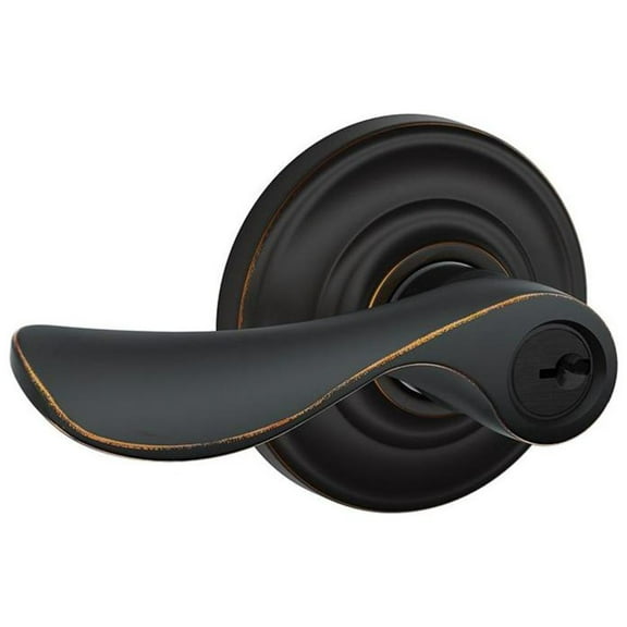 Schlage Fa51-Chp Champagne Single Cylinder Keyed Entry Door Lever Set - Bronze