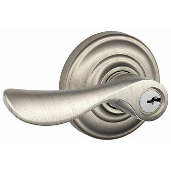 Schlage Fa51-Chp Champagne Single Cylinder Keyed Entry Door Lever Set - Nickel