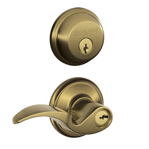Schlage Fb50nv-Ava Avanti Keyed Entry Leverset And Deadbolt Combo From The Fb-Series -